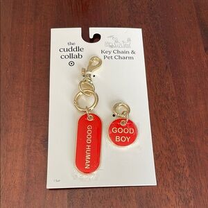 The Cuddle Collab Red Key Chain & Pet Charm Set